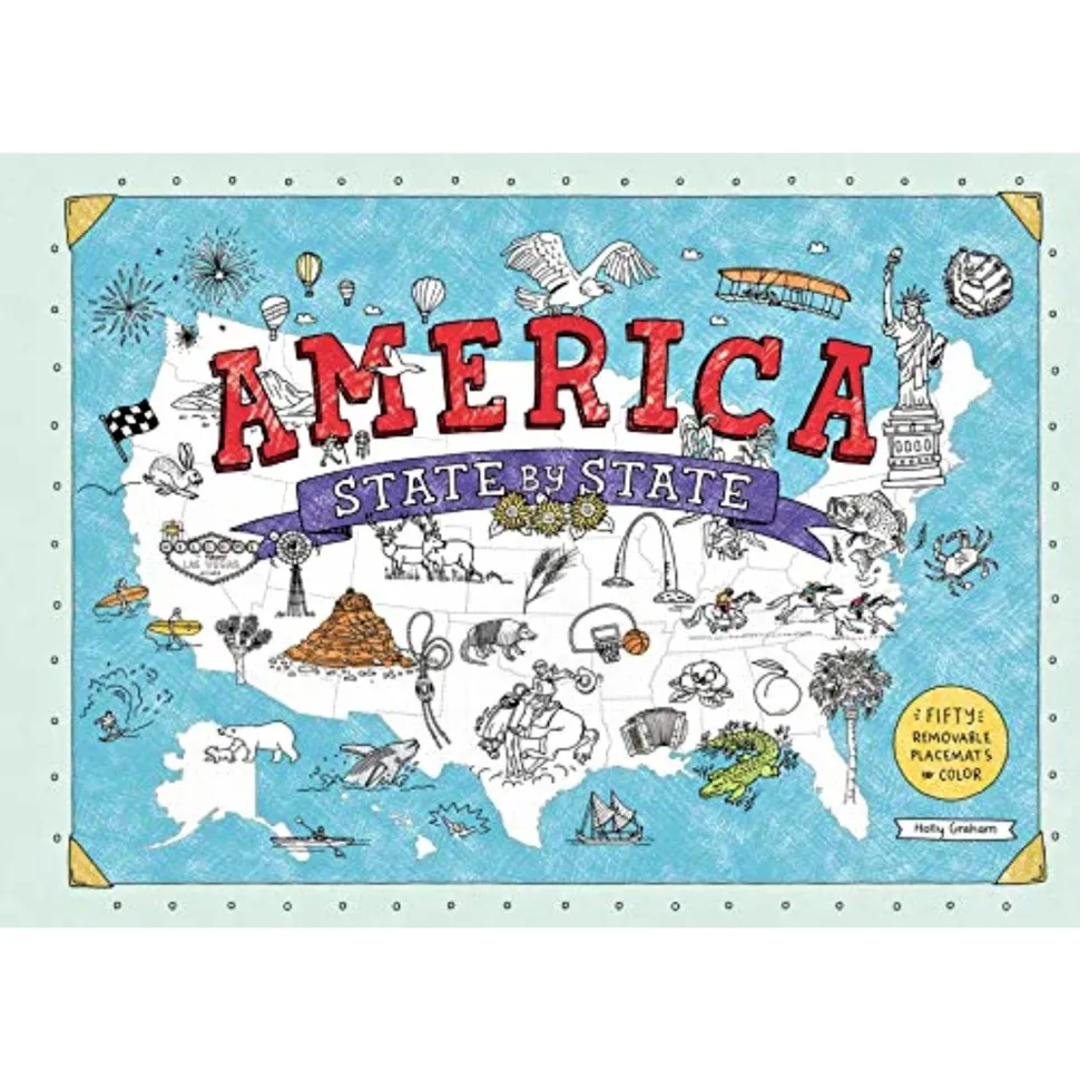 America State by State: Fifty Removable Placemats to Color