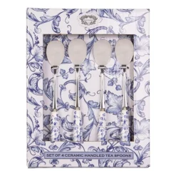 Blue and White Scroll Pattern Tea Spoons – Set of 4