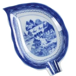 Blue Canton Leaf Dish