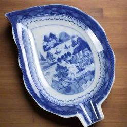 Blue Canton Leaf Dish