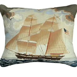 Brig Georgiana Ship Wool Pillow By Michaelian Home