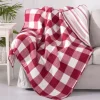 Camden Reversible Red Stripe Throw - Red Check Throw