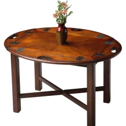 Carlisle Oval Wood Coffee Table- Cherry by Butler Specialty