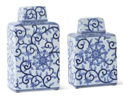 Chinoiserie Lidded Jar - Blue and White Jar
