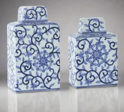 Chinoiserie Lidded Jar - Blue and White Jar