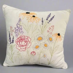 Embroidered Botanical Pillow - Mount Vernon Exclusive