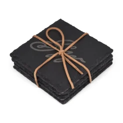 Etched Slate Coasters - set of 4