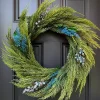 Faux Holiday Wreath - Blueberry Greenery Wreath