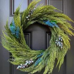 Faux Holiday Wreath - Blueberry Greenery Wreath