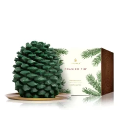 Frasier Fir Pinecone-Shaped Candle with Tray
