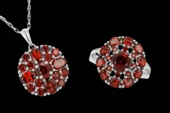 Garnet Cluster Necklace