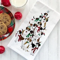 Holiday Foxhound Flour Sack Towel