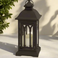 Lantern with LED Candle – 12.25” Tall