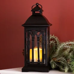 Lantern with LED Candle – 12.25” Tall