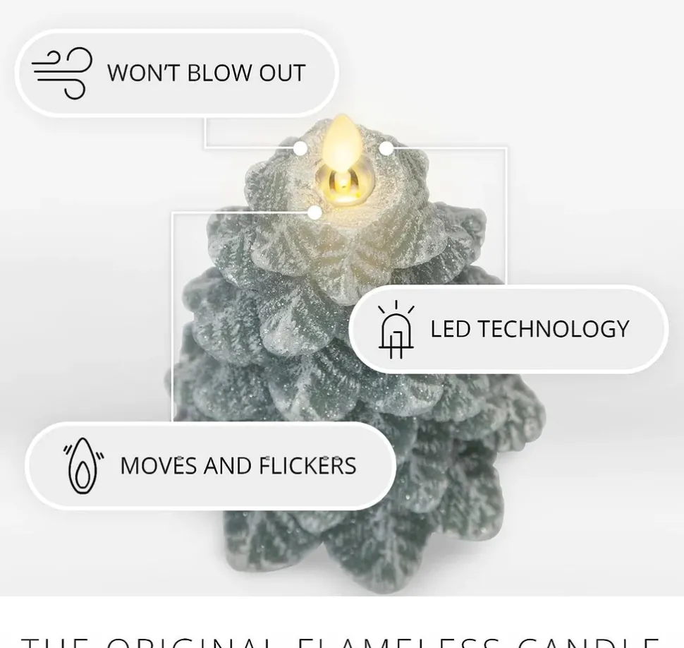 Luminara Christmas Tree Candle - Flicker Flame