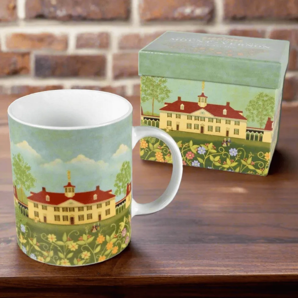 Mount Vernon Mansion Boxed Folk Art Mug