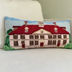 Mount Vernon Mansion Hooked Pillow