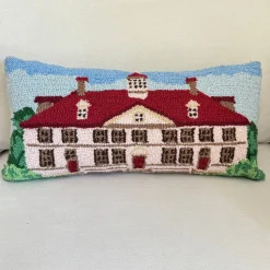 Mount Vernon Mansion Hooked Pillow