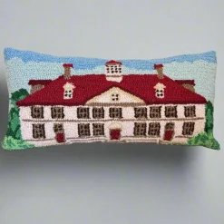 Mount Vernon Mansion Hooked Pillow