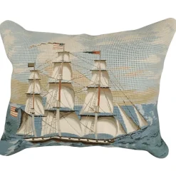 Ship at Full Mast Wool Pillow By Michaelian Home
