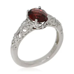 Sterling Silver and Garnet Ring