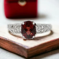 Sterling Silver and Garnet Ring