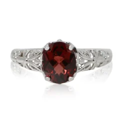 Sterling Silver and Garnet Ring