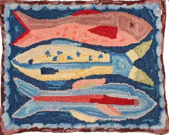 Swimming Fish Wool Hook Pillow by Michaelian Home