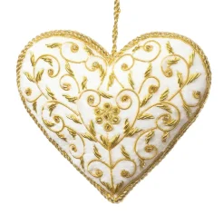 White & Gold Heart Ornament St. Nicolas